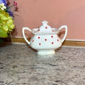 White Floral Sugar Bowl